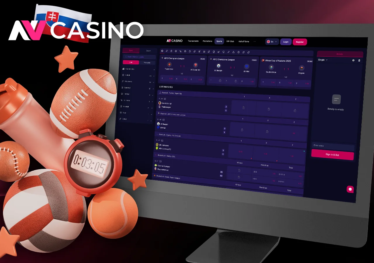 NV Casino umožňuje stávkovanie na rôzne športové podujatia.