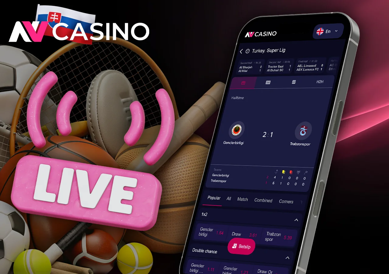 Live stávkovanie v NV Casino v reálnom čase počas zápasov.